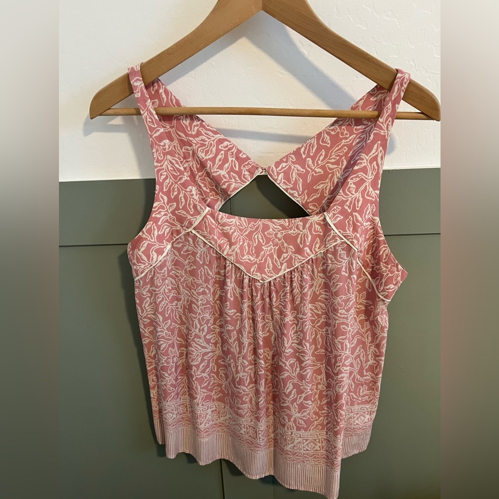 Maeve Pink and White Floral Tank Top From Anthropologie